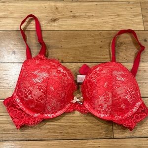 Hot pink lace bra